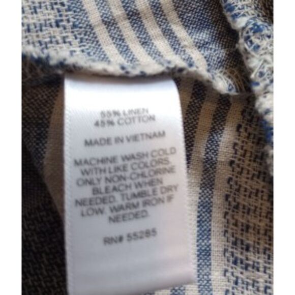 Express Women's Size Petite Small Chambray Linen Blend Wrap Mini Dress - Picture 6 of 7